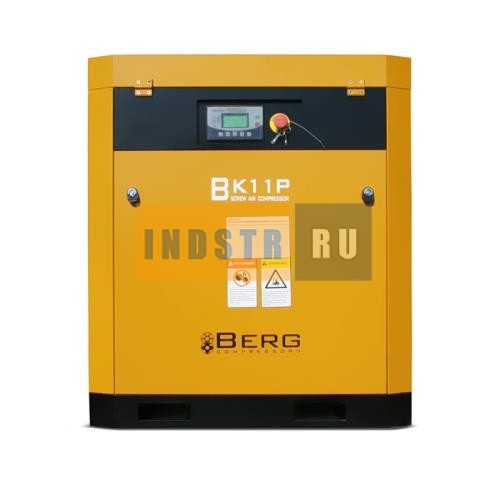 Винтовой компрессор с ременным приводом и частотным преобразователем BERG ВК-15Р-E (IP54) 16 бар